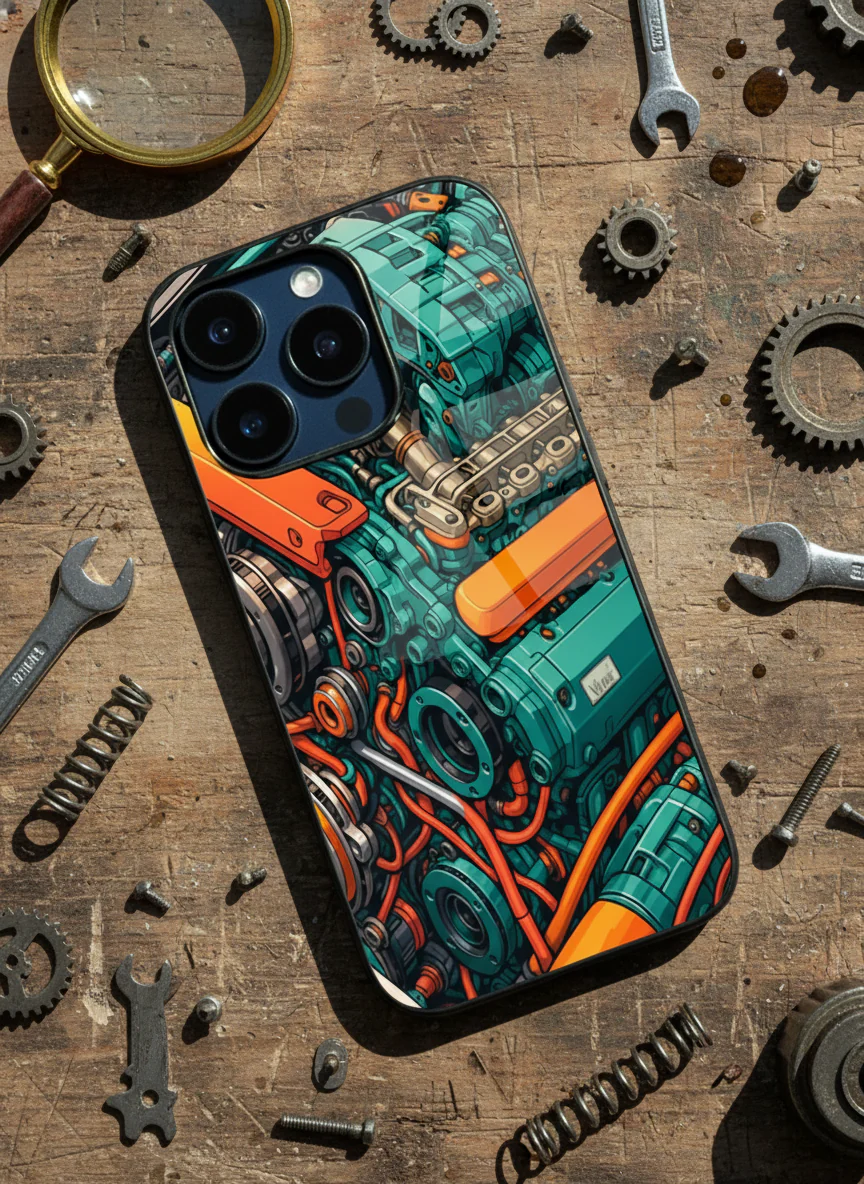 Aesthetic Engine-ry Premium Glass Back Cover For iPhone 11-17 Models - Image 10