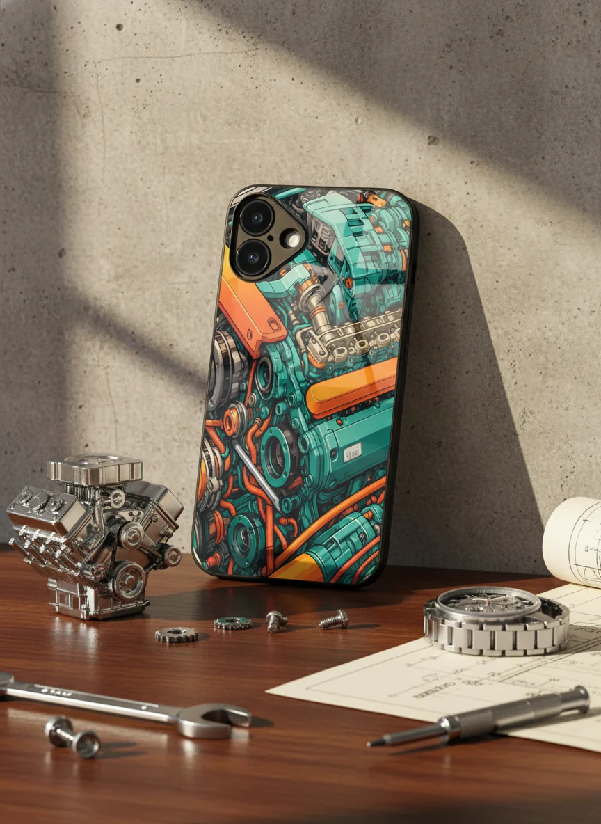 Aesthetic Engine-ry Premium Glass Back Cover For iPhone 11-17 Models - Image 11