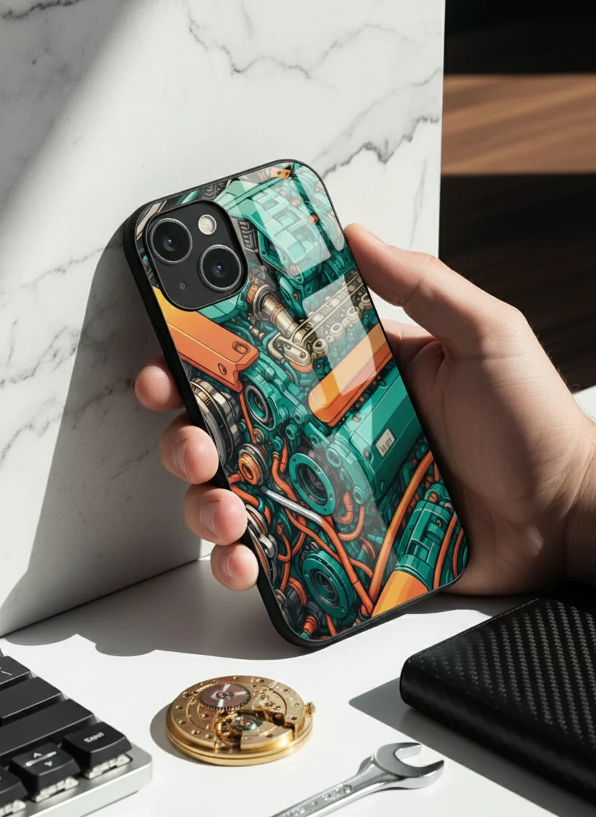 Aesthetic Engine-ry Premium Glass Back Cover For iPhone 11-17 Models - Image 4