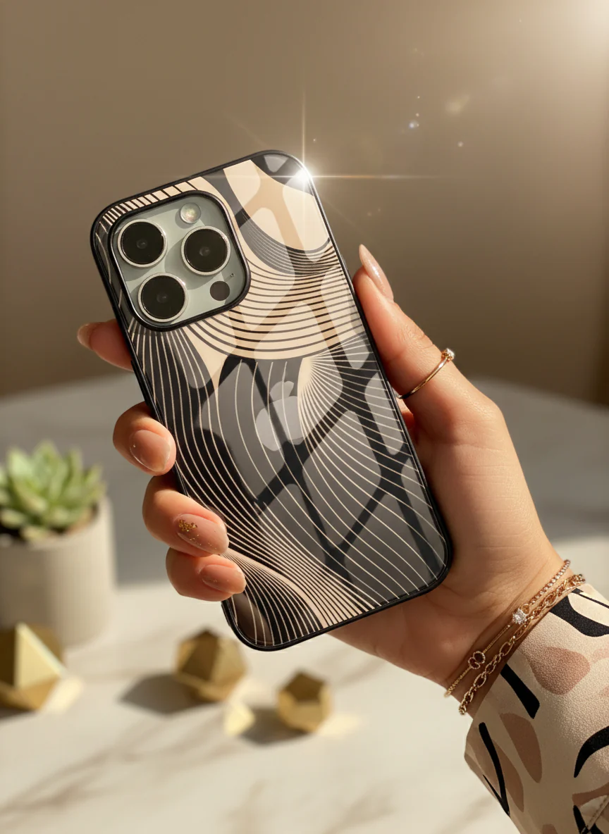 Aesthetic Swirls Premium Glass Back Cover For iPhone 11-17 Models - Image 4