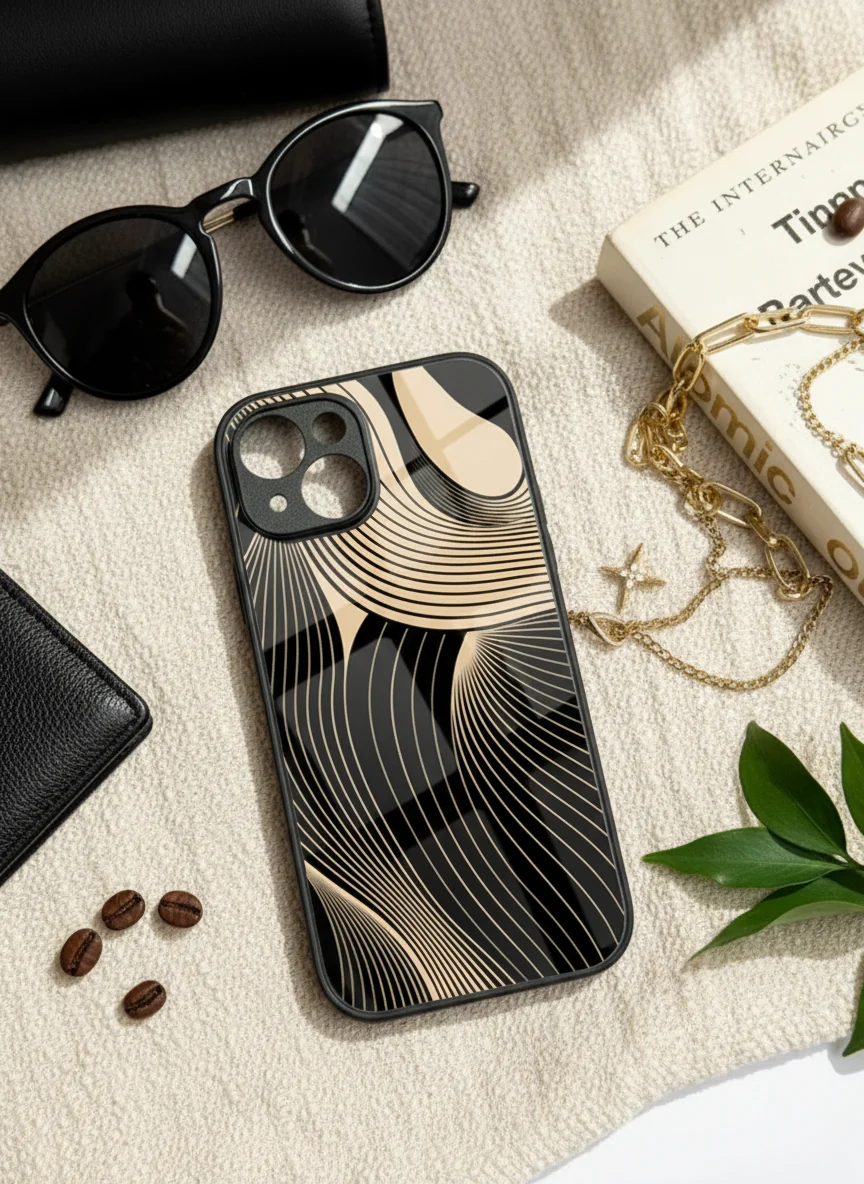 Aesthetic Swirls Premium Glass Back Cover For iPhone 11-17 Models - Image 5