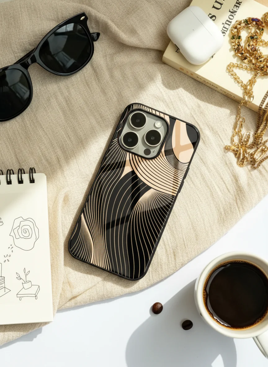 Aesthetic Swirls Premium Glass Back Cover For iPhone 11-17 Models - Image 7