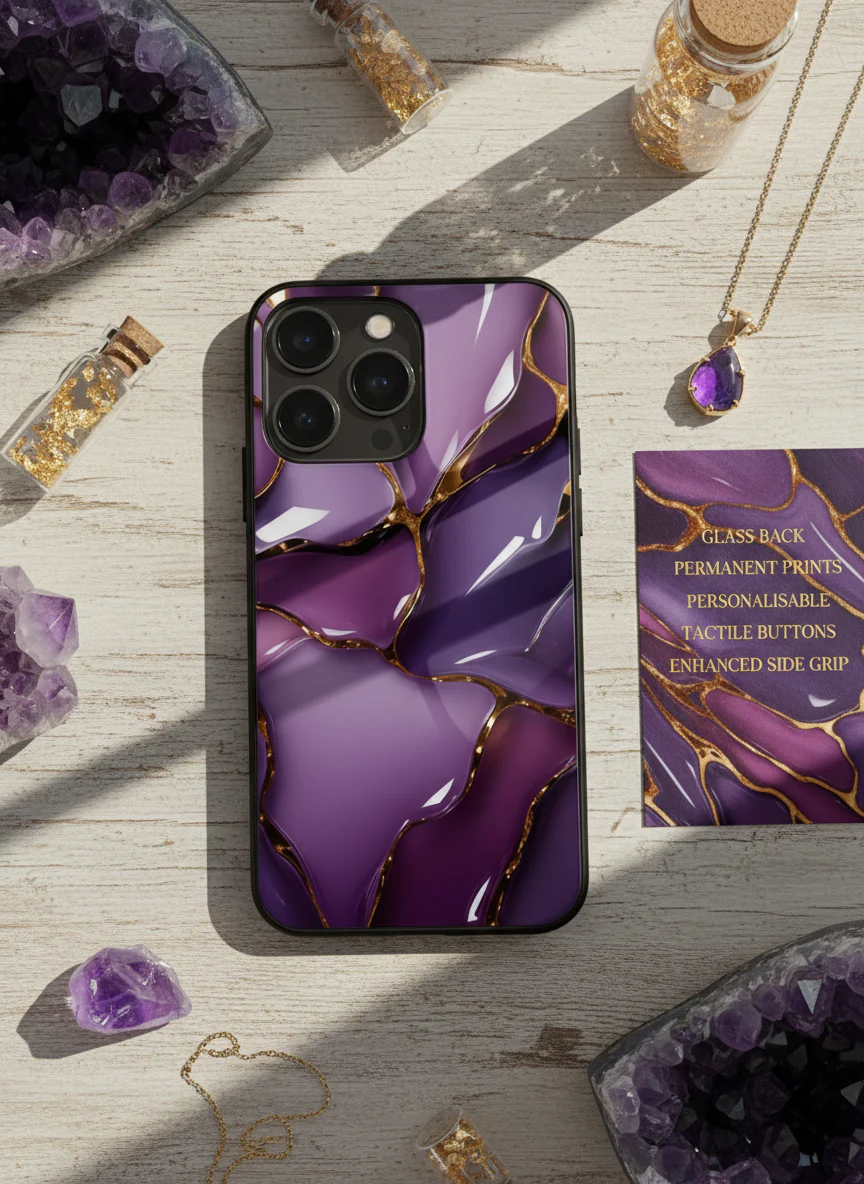 Amethyst Glaze Premium Glass Back Cover For iPhone 11-17 Models - Image 5