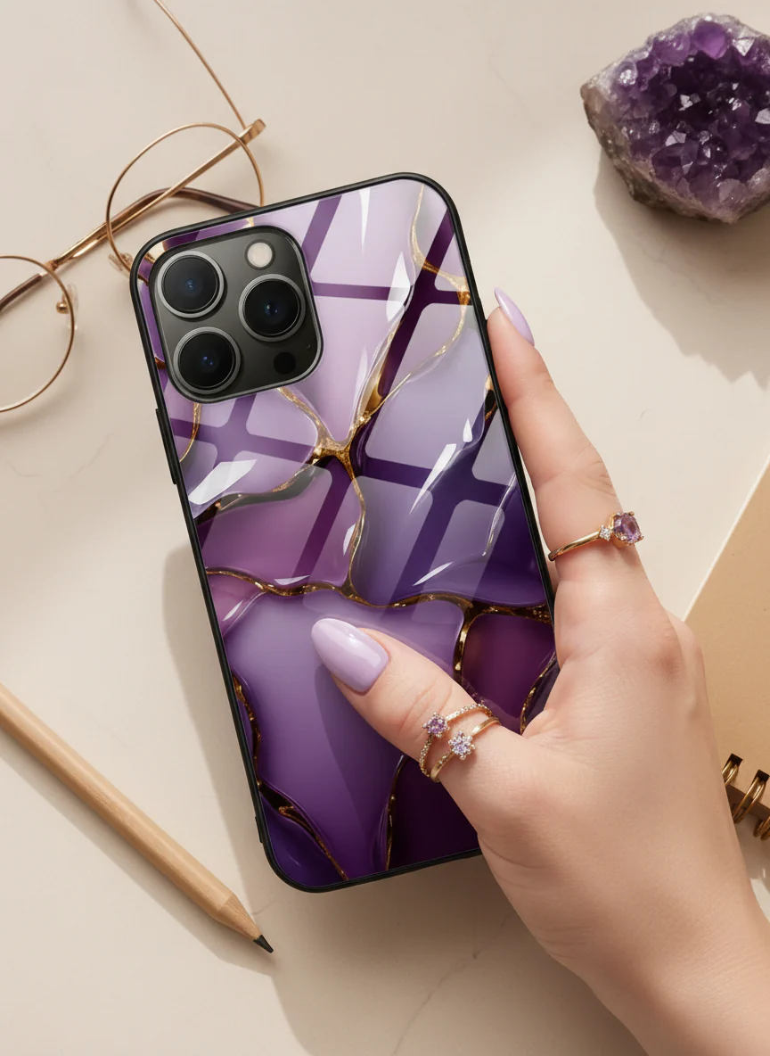 Amethyst Glaze Premium Glass Back Cover For iPhone 11-17 Models - Image 9