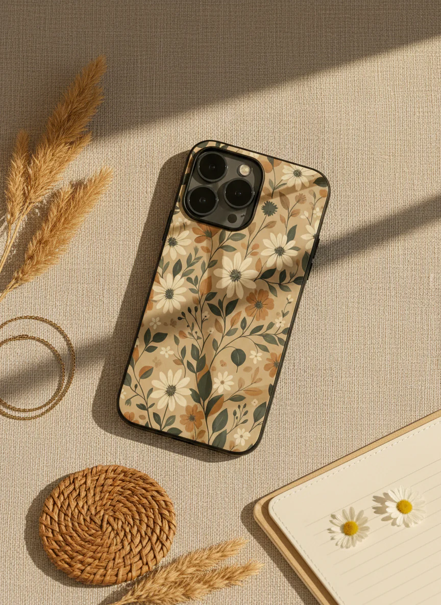 Autumn Bloom Premium Glass Back Cover For iPhone 11-17 Models - Image 2