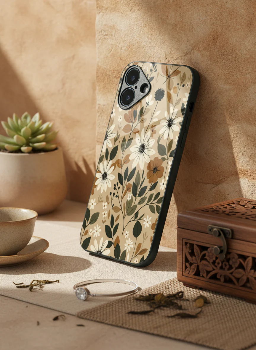 Autumn Bloom Premium Glass Back Cover For iPhone 11-17 Models - Image 6