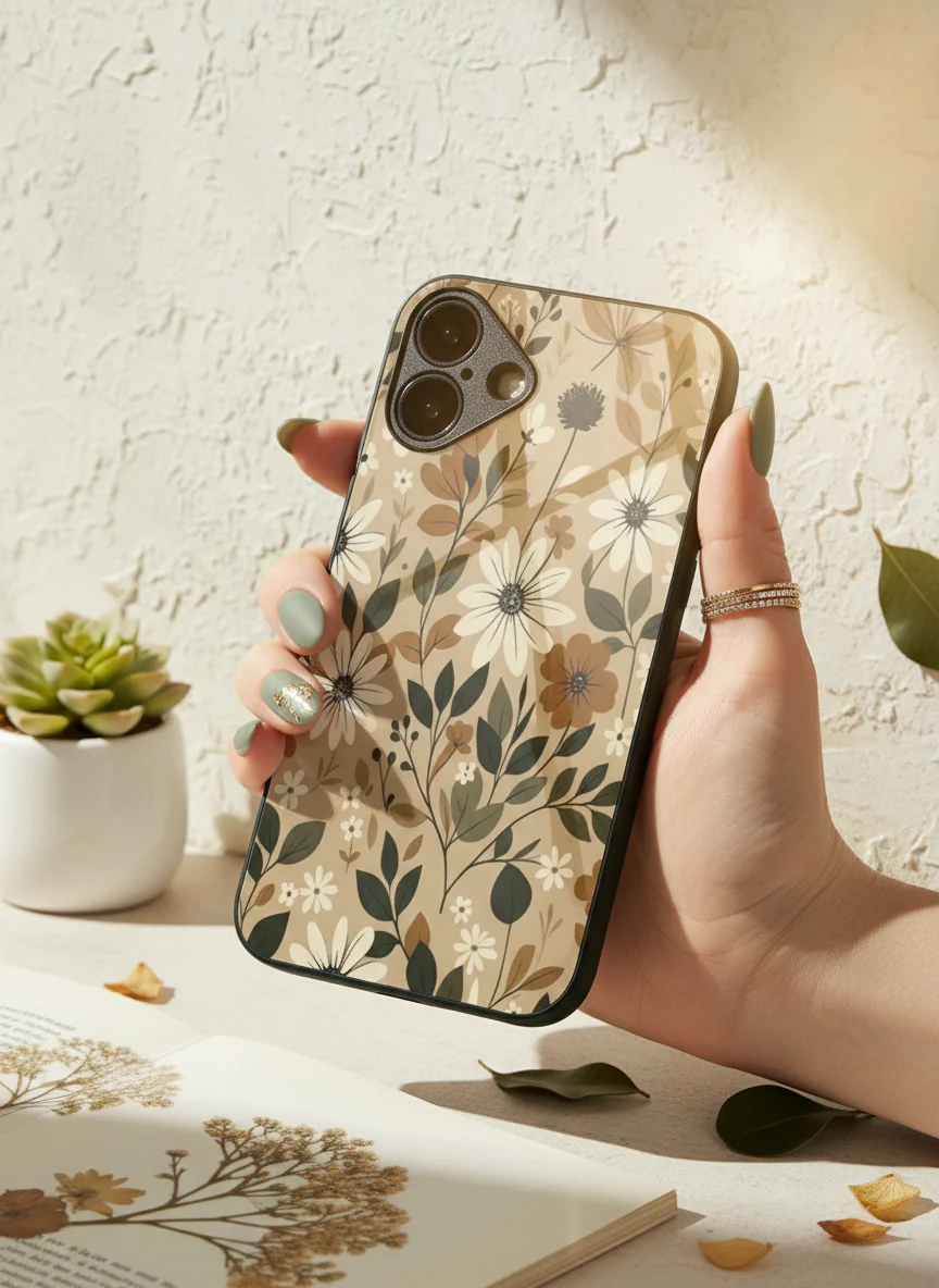 Autumn Bloom Premium Glass Back Cover For iPhone 11-17 Models - Image 8