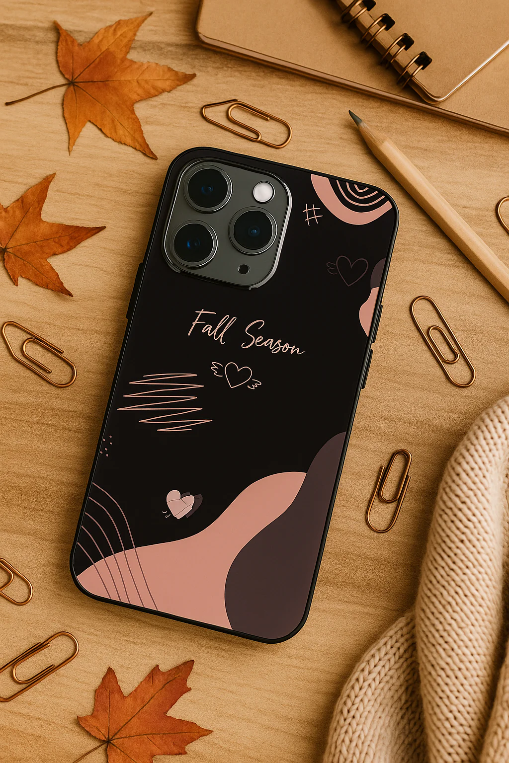 Autumn Hearts Premium Glass Back Cover For iPhone 11-17 Models - Image 7