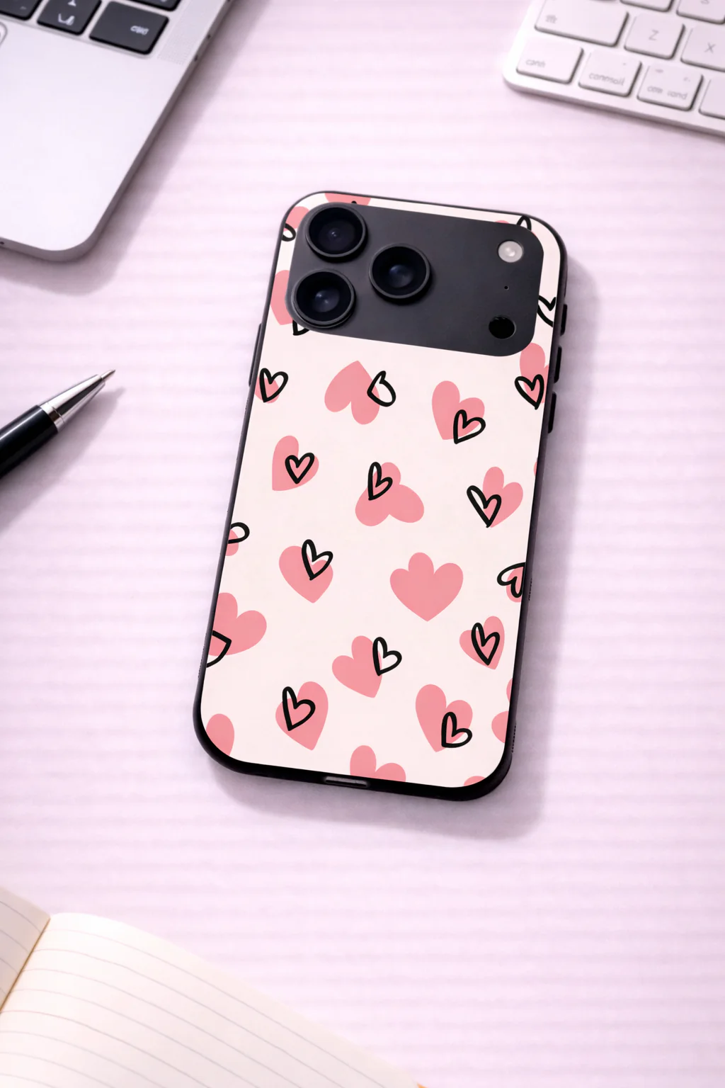 Benji Hearts Premium Glass Back Cover For iPhone 11-17 Models - Image 4