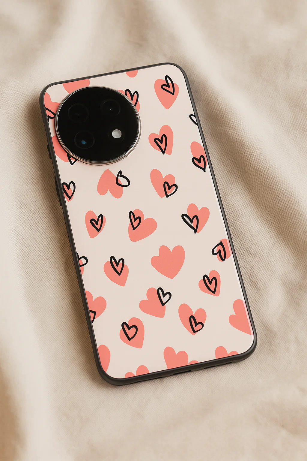 Benji Hearts Premium Glass Back Cover For One Plus 13, 12, 11, 10, Nord Series - Image 4