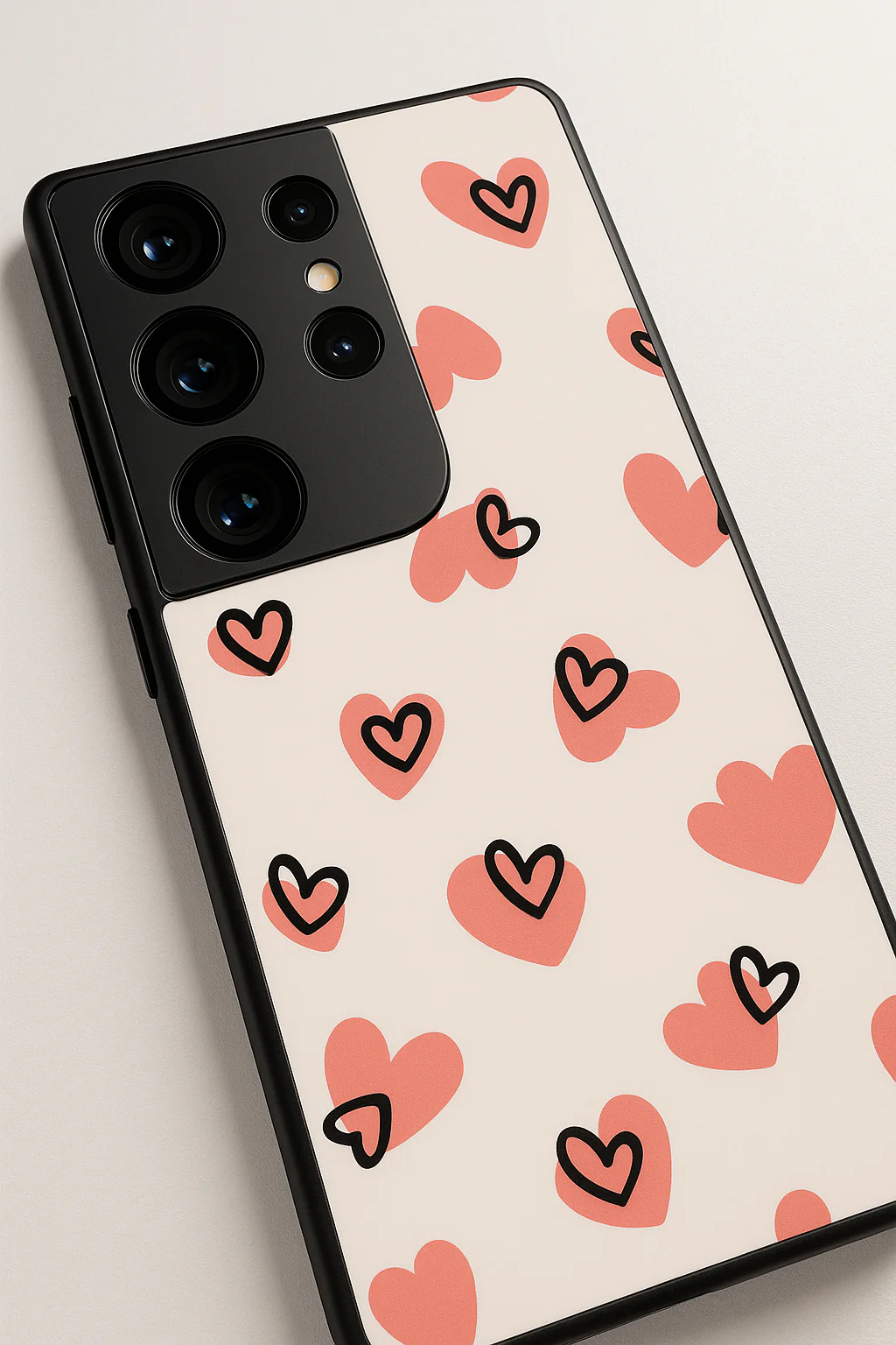 Benji Hearts Premium Glass Back Cover For Galaxy S, A, M & F Series - Image 5