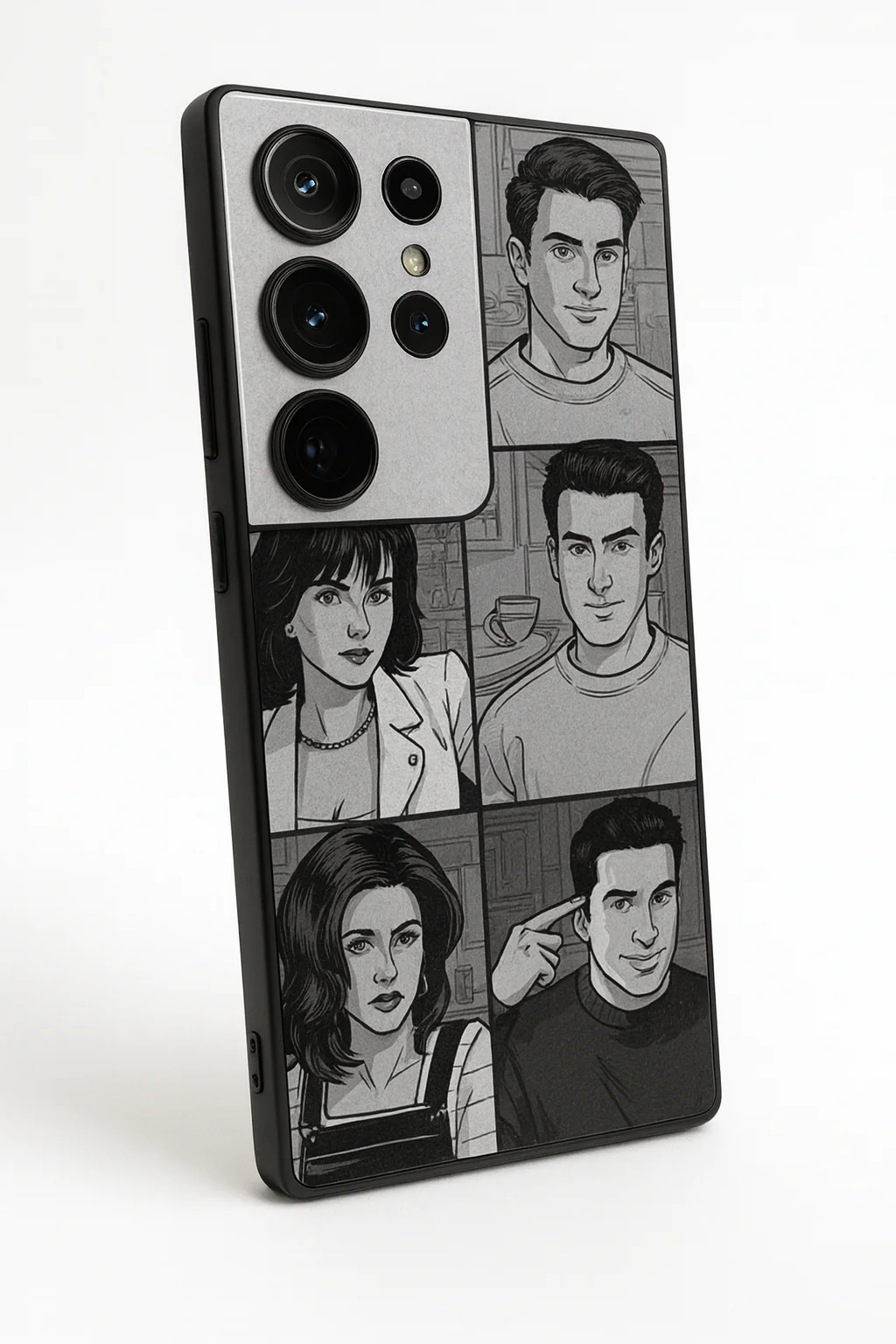 FRIENDS Black & Frame Premium Glass Back Cover For Galaxy S, A, M & F Series - Image 3