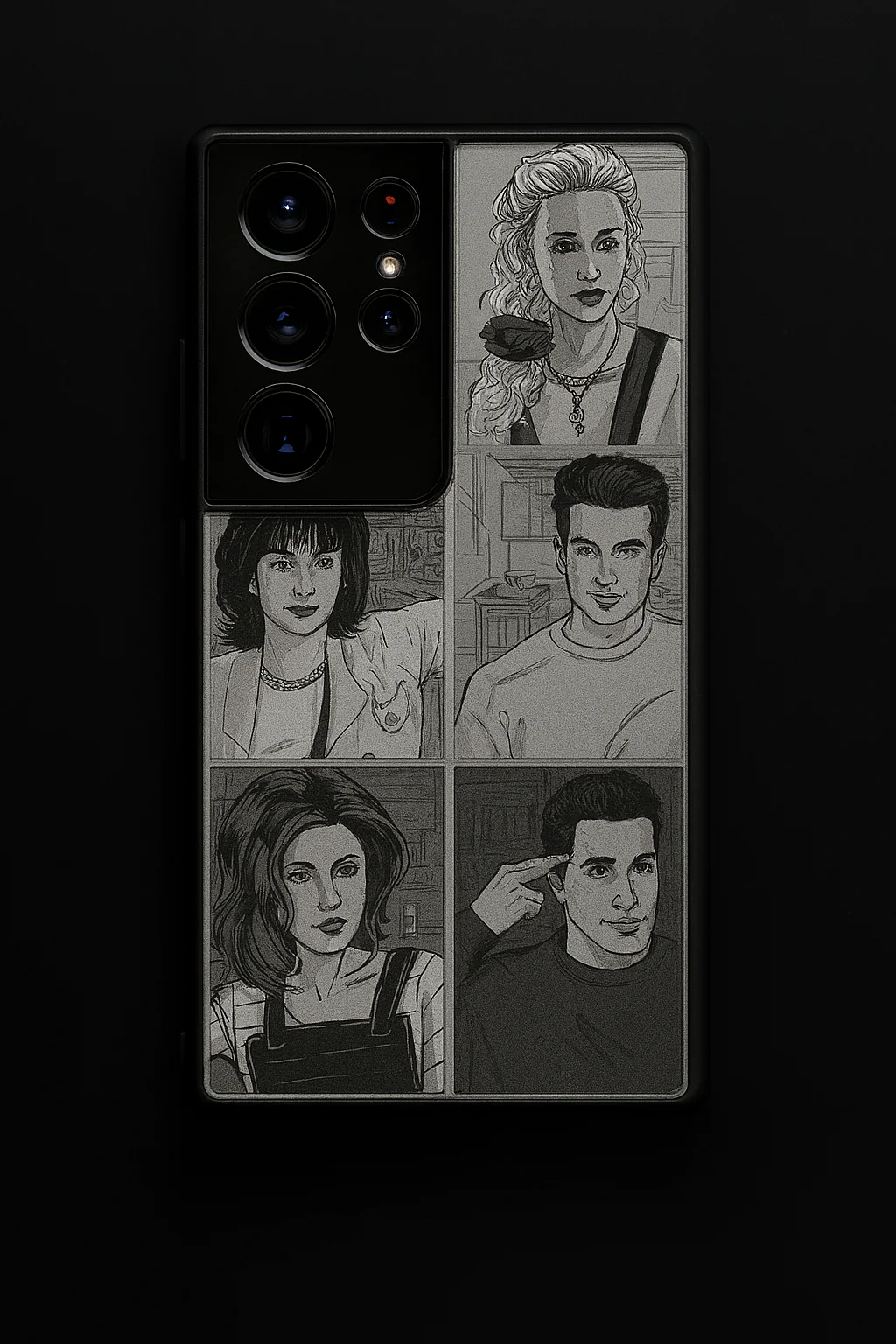 FRIENDS Black & Frame Premium Glass Back Cover For Galaxy S, A, M & F Series - Image 4