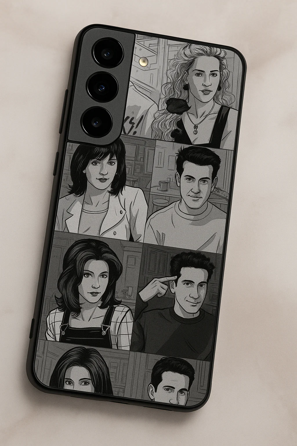 FRIENDS Black & Frame Premium Glass Back Cover For Galaxy S, A, M & F Series - Image 5