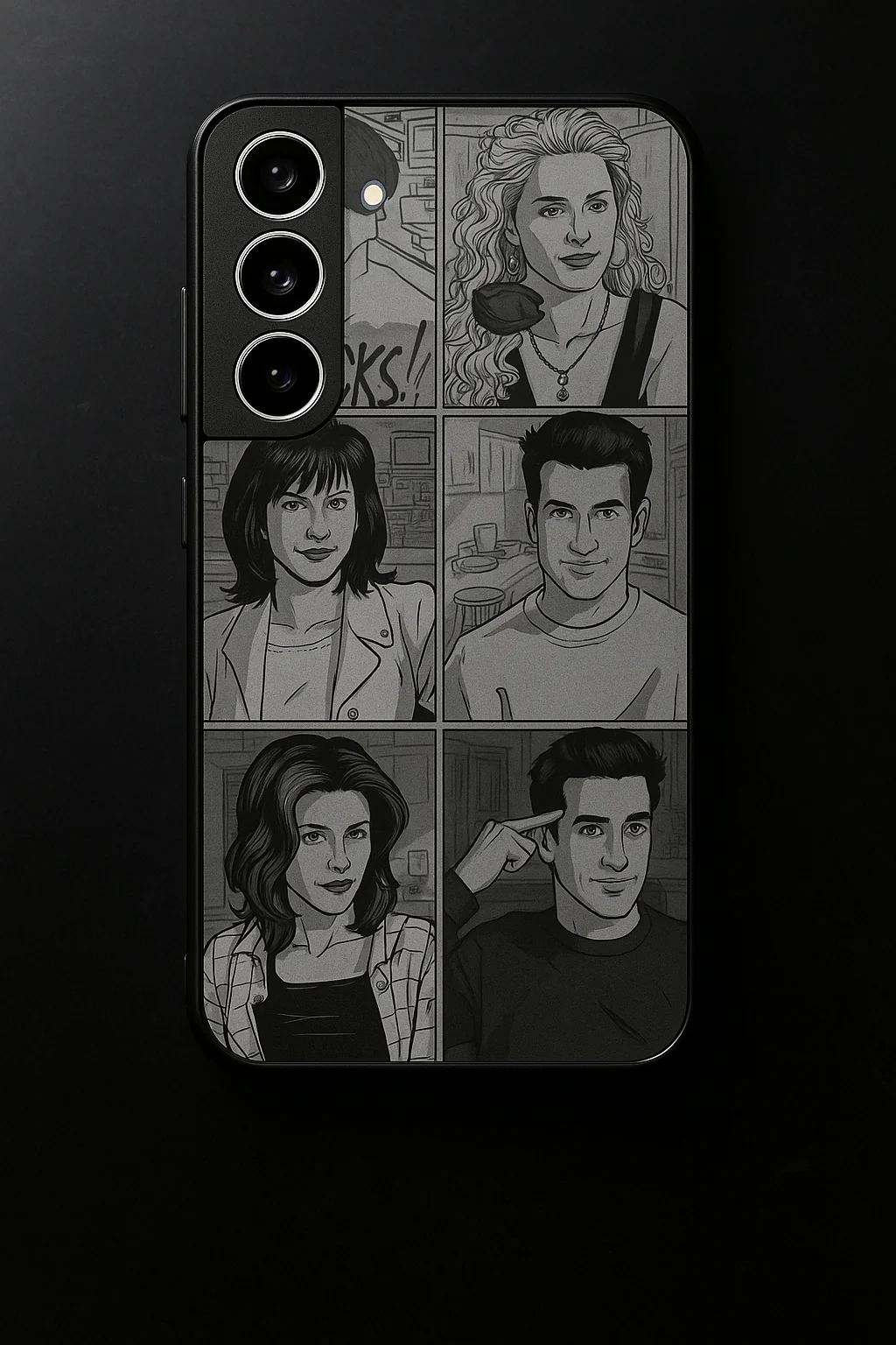 FRIENDS Black & Frame Premium Glass Back Cover For Galaxy S, A, M & F Series - Image 8