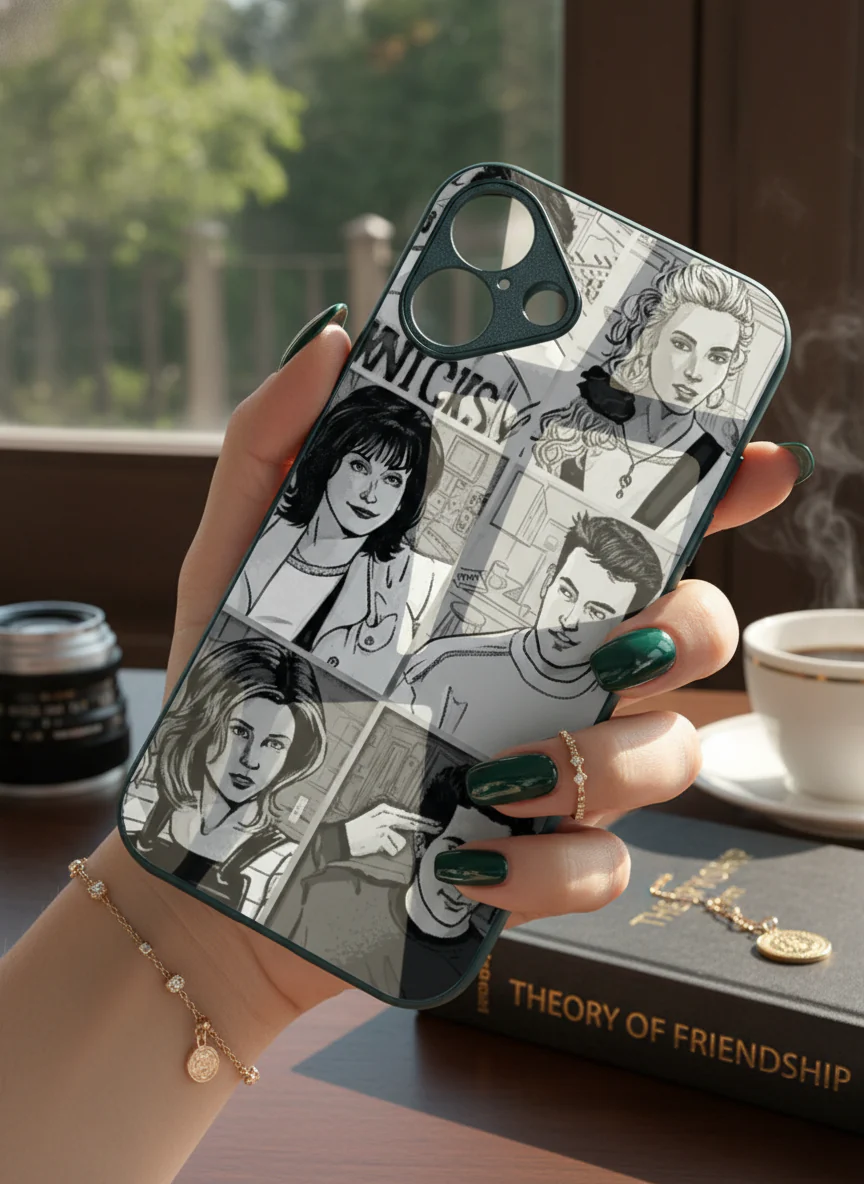 FRIENDS Black & Frame Premium Glass Back Cover For iPhone 11-17 Models - Image 10
