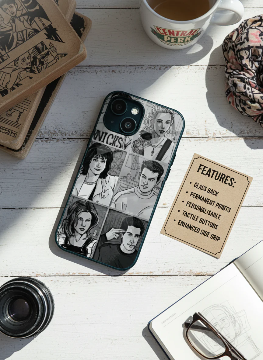 FRIENDS Black & Frame Premium Glass Back Cover For iPhone 11-17 Models - Image 11