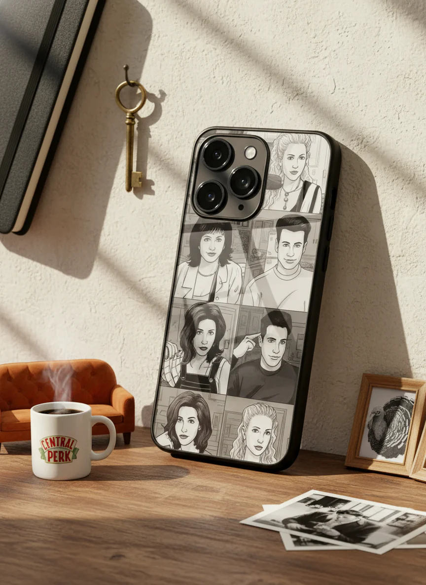 FRIENDS Black & Frame Premium Glass Back Cover For iPhone 11-17 Models - Image 12