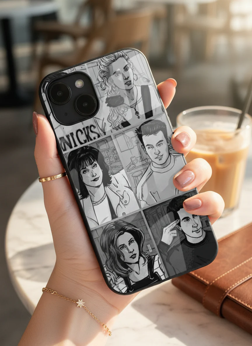 FRIENDS Black & Frame Premium Glass Back Cover For iPhone 11-17 Models - Image 13