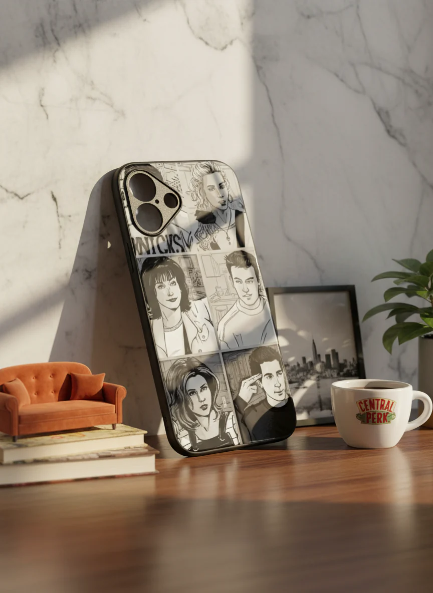 FRIENDS Black & Frame Premium Glass Back Cover For iPhone 11-17 Models - Image 3