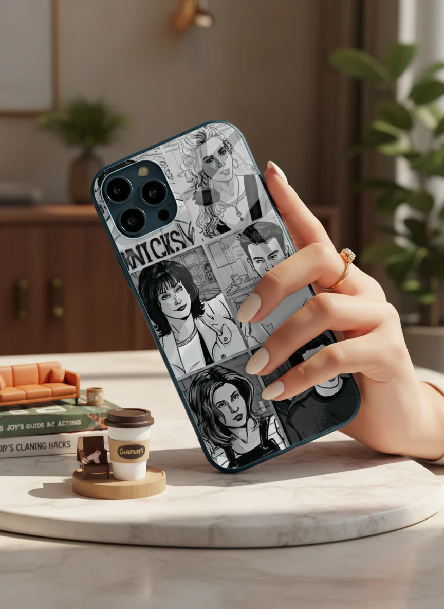 FRIENDS Black & Frame Premium Glass Back Cover For iPhone 11-17 Models - Image 4