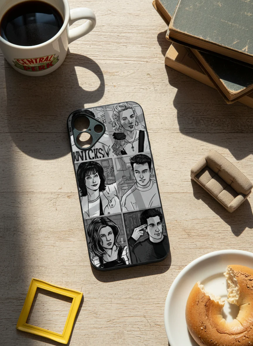 FRIENDS Black & Frame Premium Glass Back Cover For iPhone 11-17 Models - Image 5