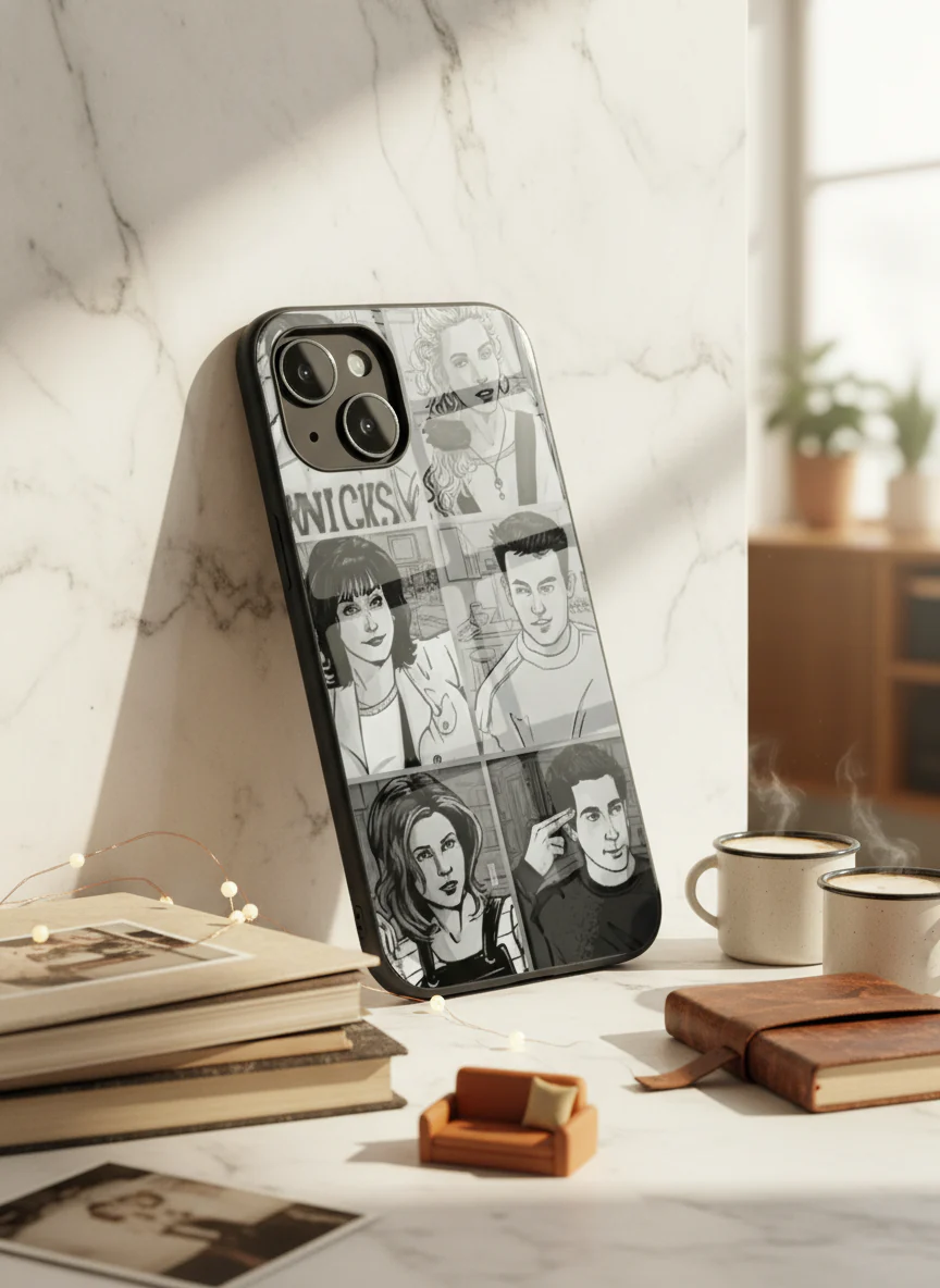 FRIENDS Black & Frame Premium Glass Back Cover For iPhone 11-17 Models - Image 6