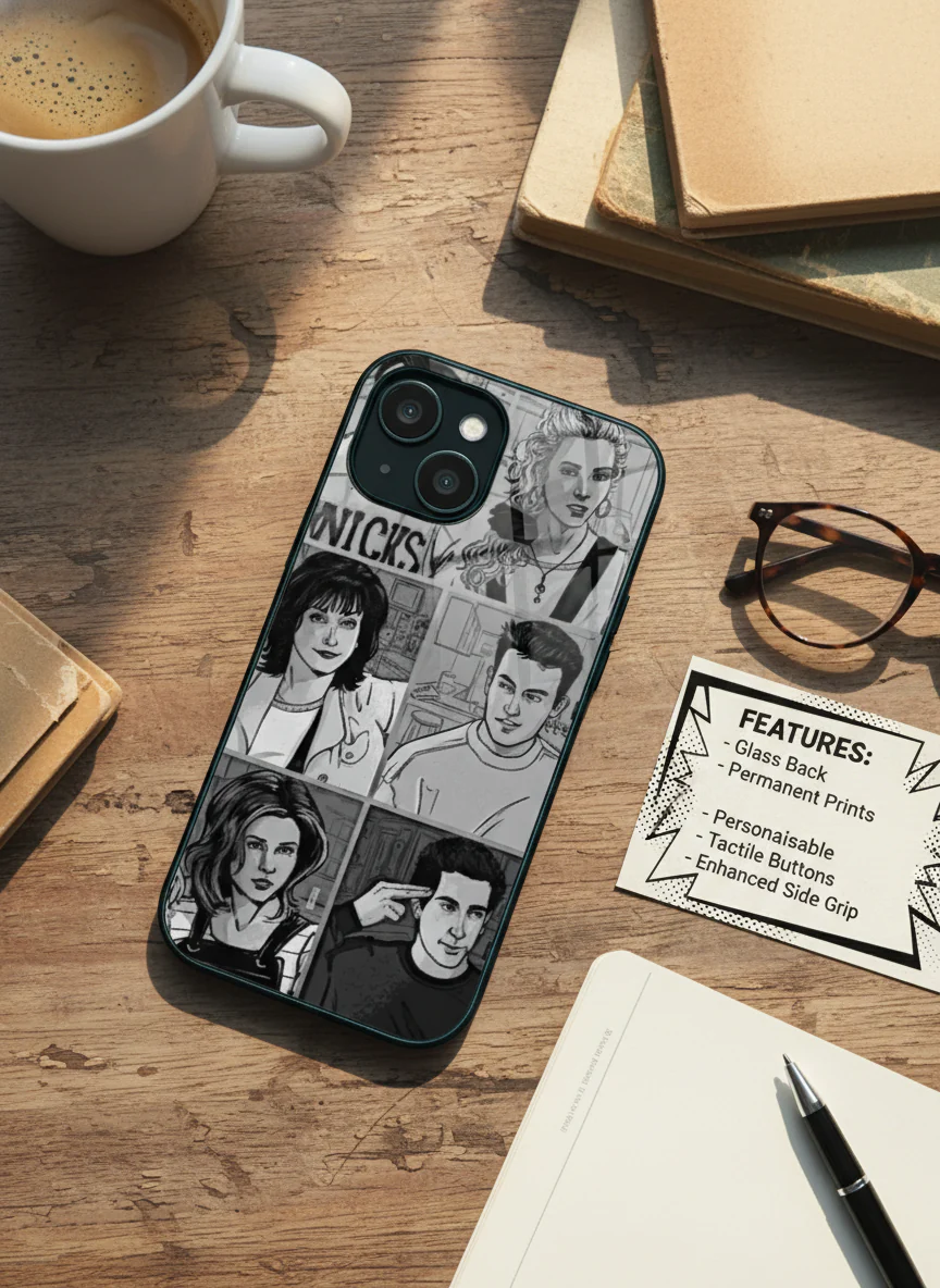 FRIENDS Black & Frame Premium Glass Back Cover For iPhone 11-17 Models - Image 8