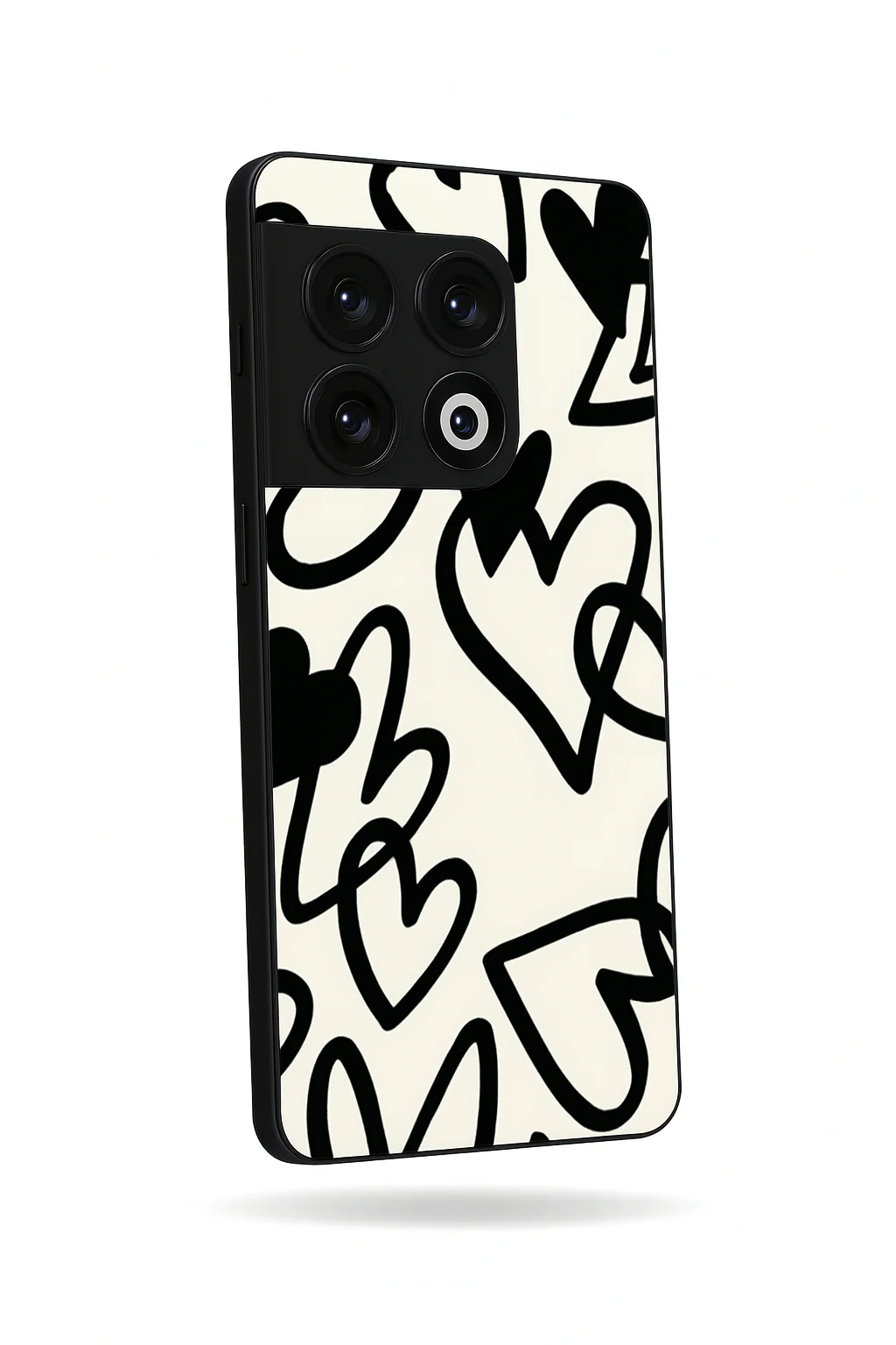 Black Hearts Premium Glass Back Cover For One Plus 13, 12, 11, 10, Nord Series - Image 3