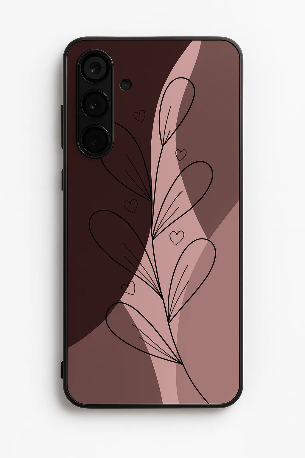 Blushing Petals Premium Glass Back Cover For Galaxy S, A, M & F Series - Image 2