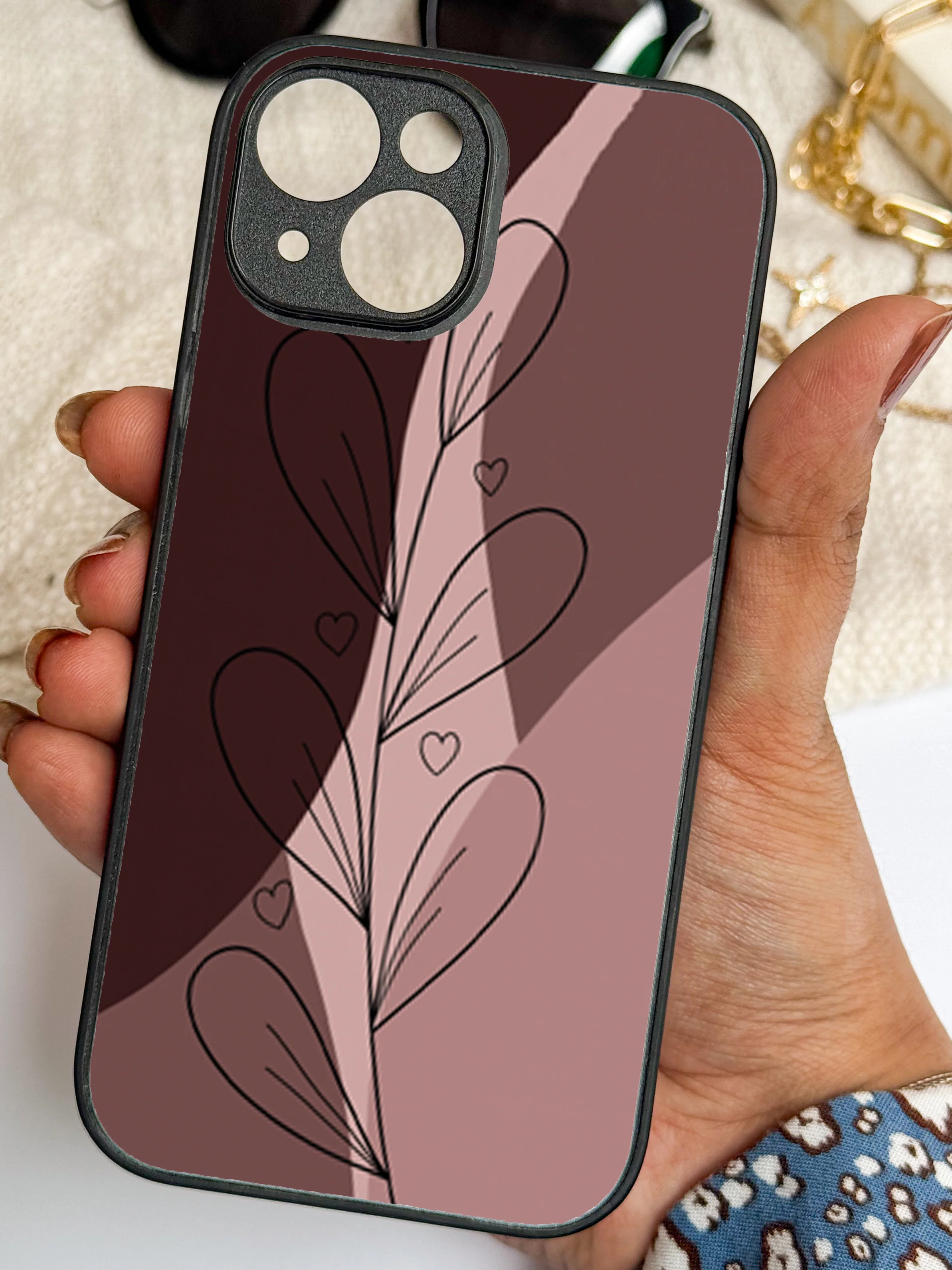 Blushing Petals Premium Glass Back Cover For iPhone 11-17 Models - Image 3