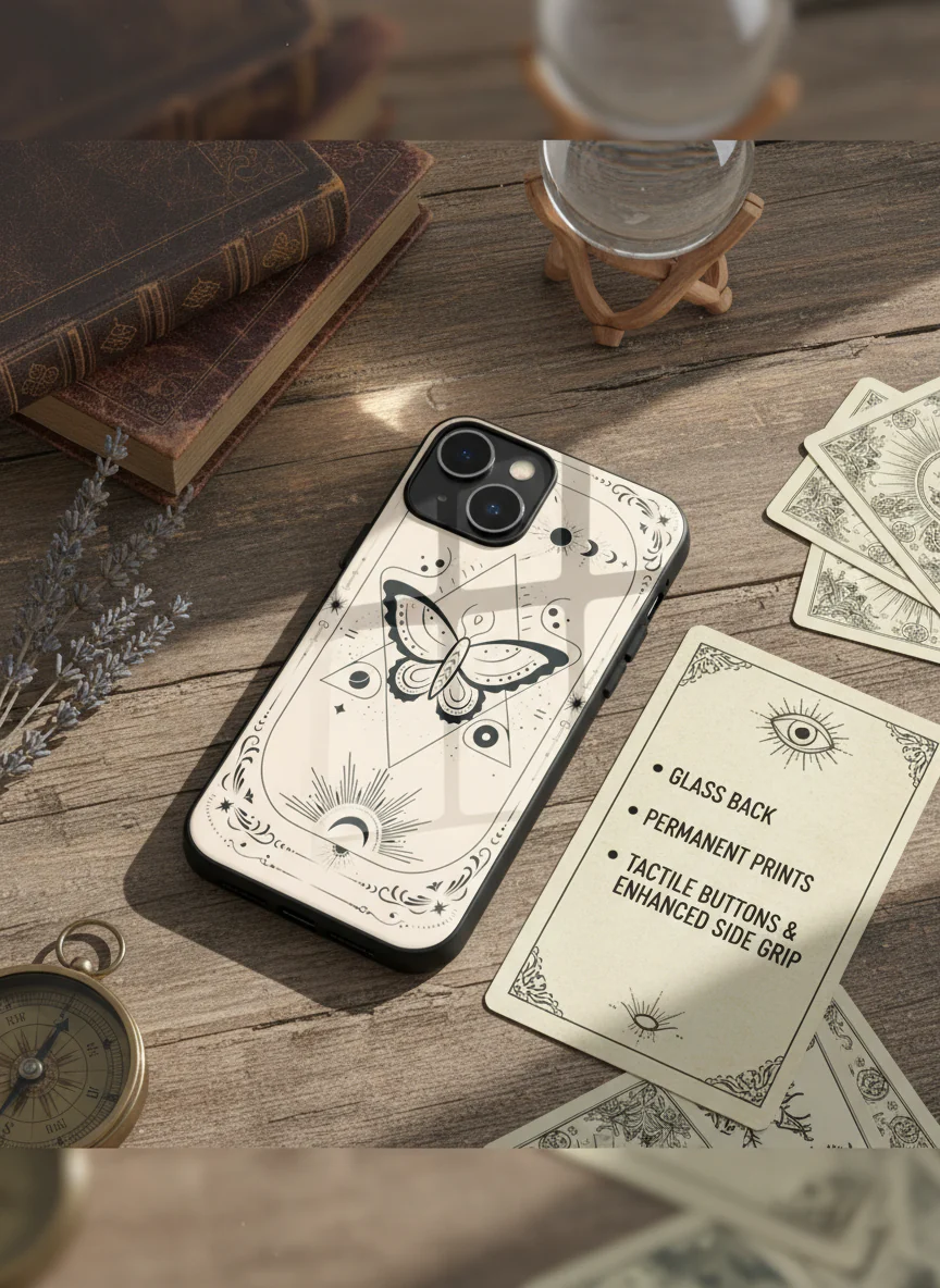 Boho Butterfly Premium Glass Back Cover For iPhone 11-17 Models - Image 11