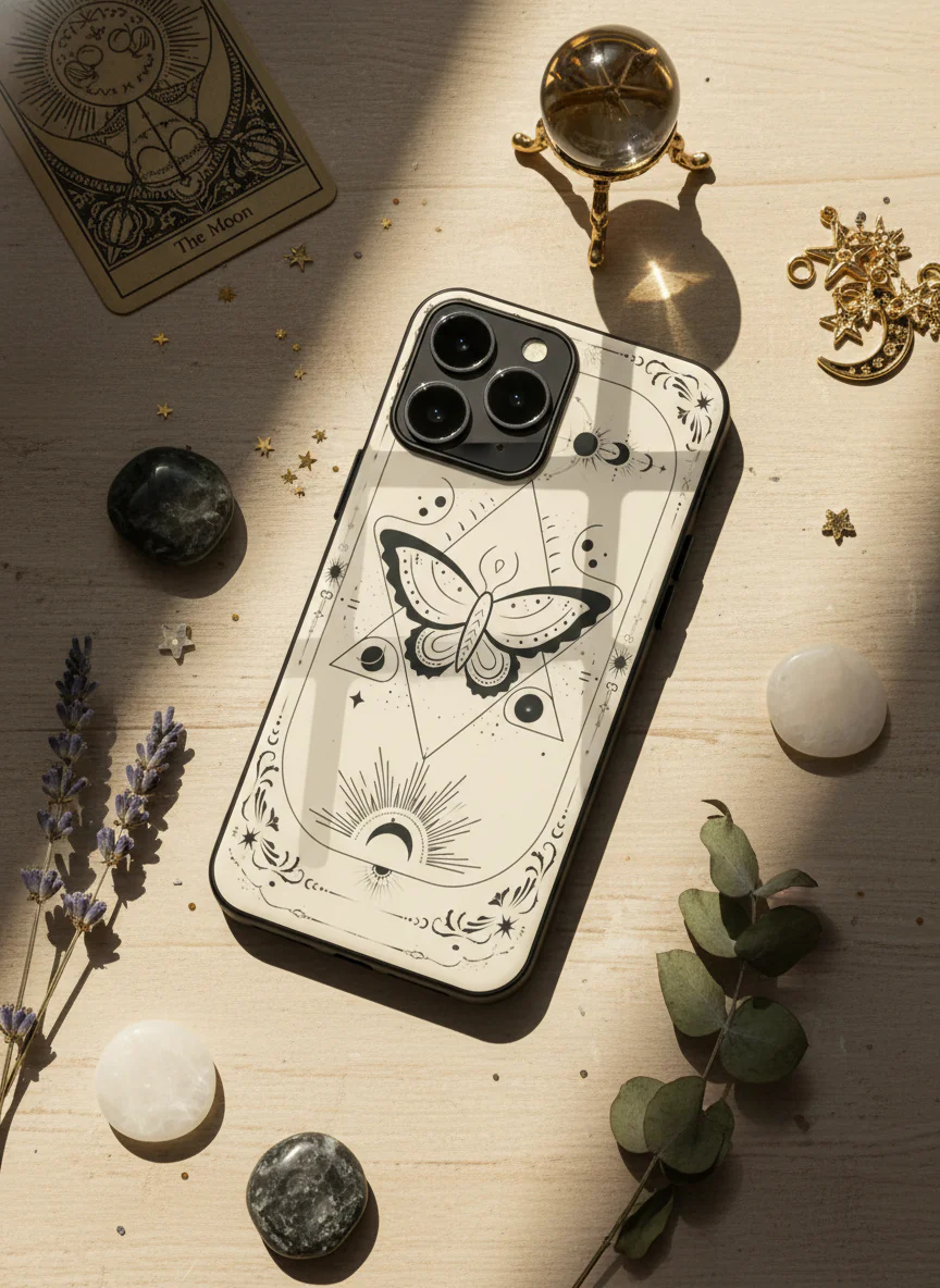 Boho Butterfly Premium Glass Back Cover For iPhone 11-17 Models - Image 5