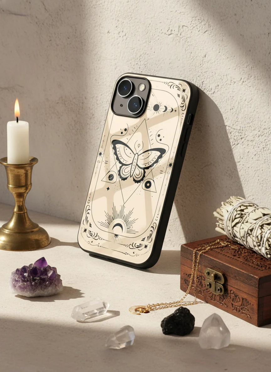 Boho Butterfly Premium Glass Back Cover For iPhone 11-17 Models - Image 6