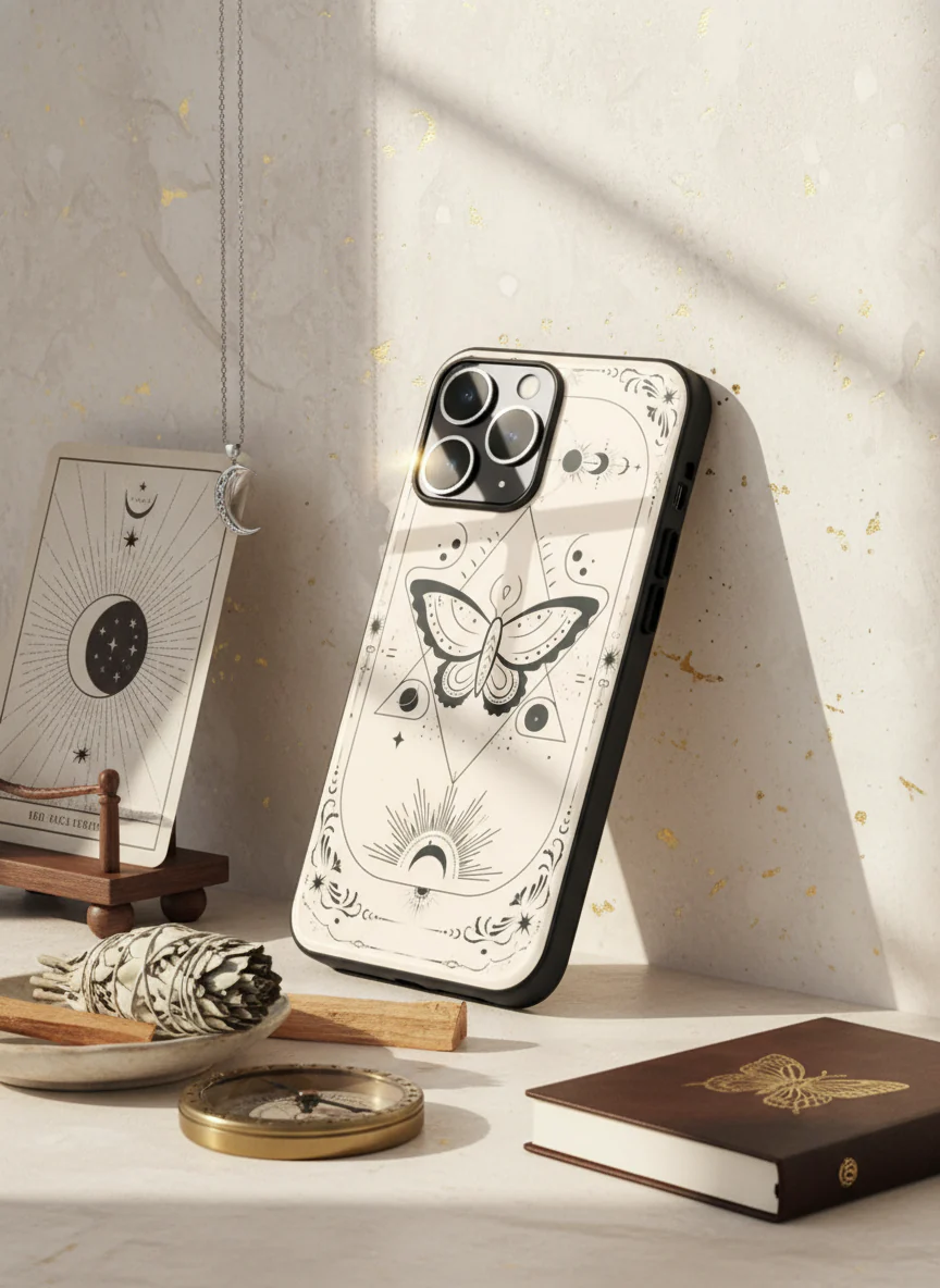 Boho Butterfly Premium Glass Back Cover For iPhone 11-17 Models - Image 9