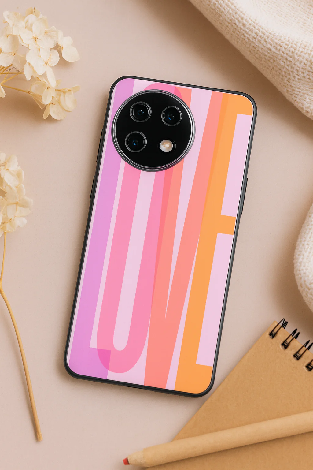 Bold Love Premium Glass Back Cover For One Plus 13, 12, 11, 10, Nord Series