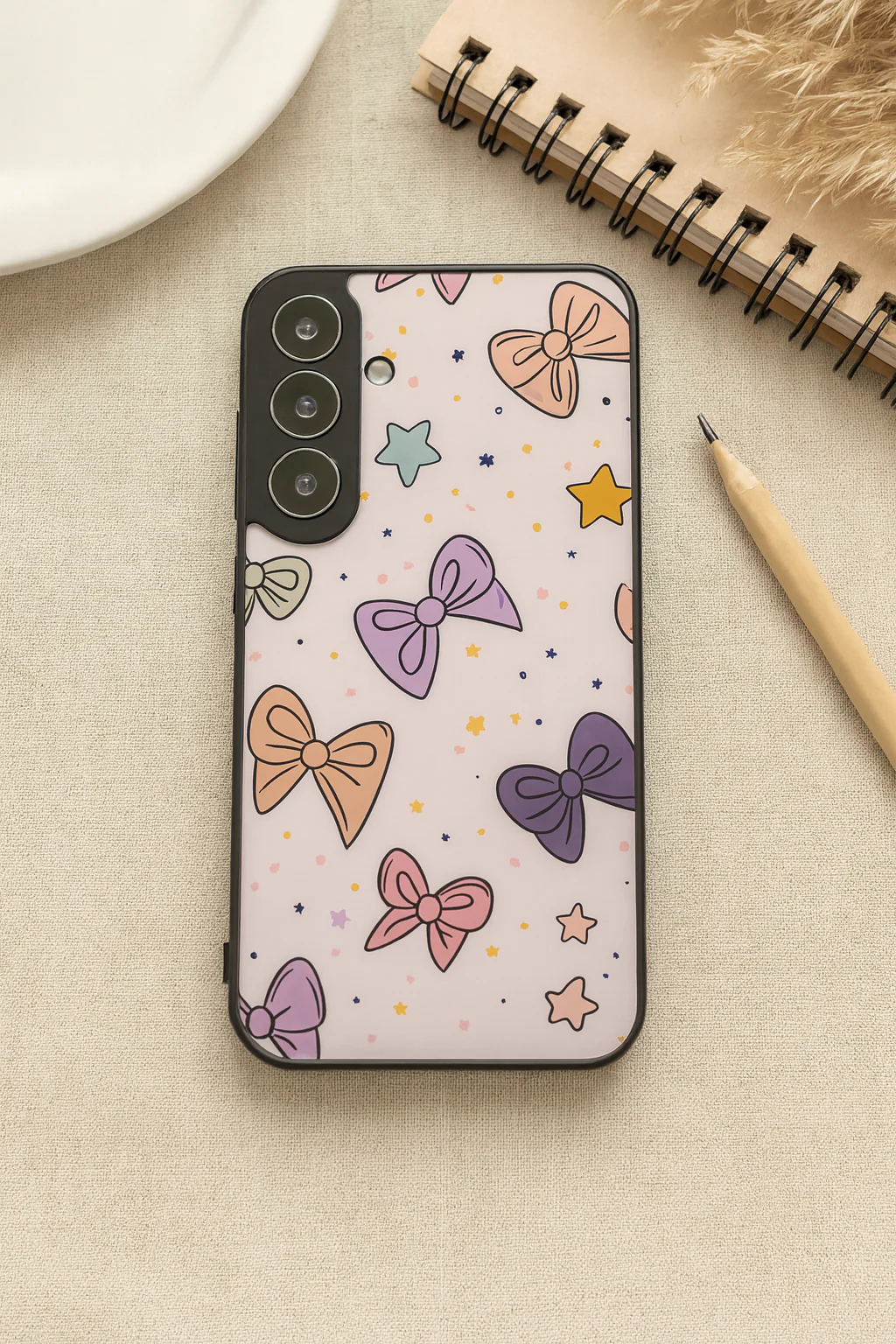 Bow Babe Premium Glass Back Cover For Galaxy S, A, M & F Series - Image 4