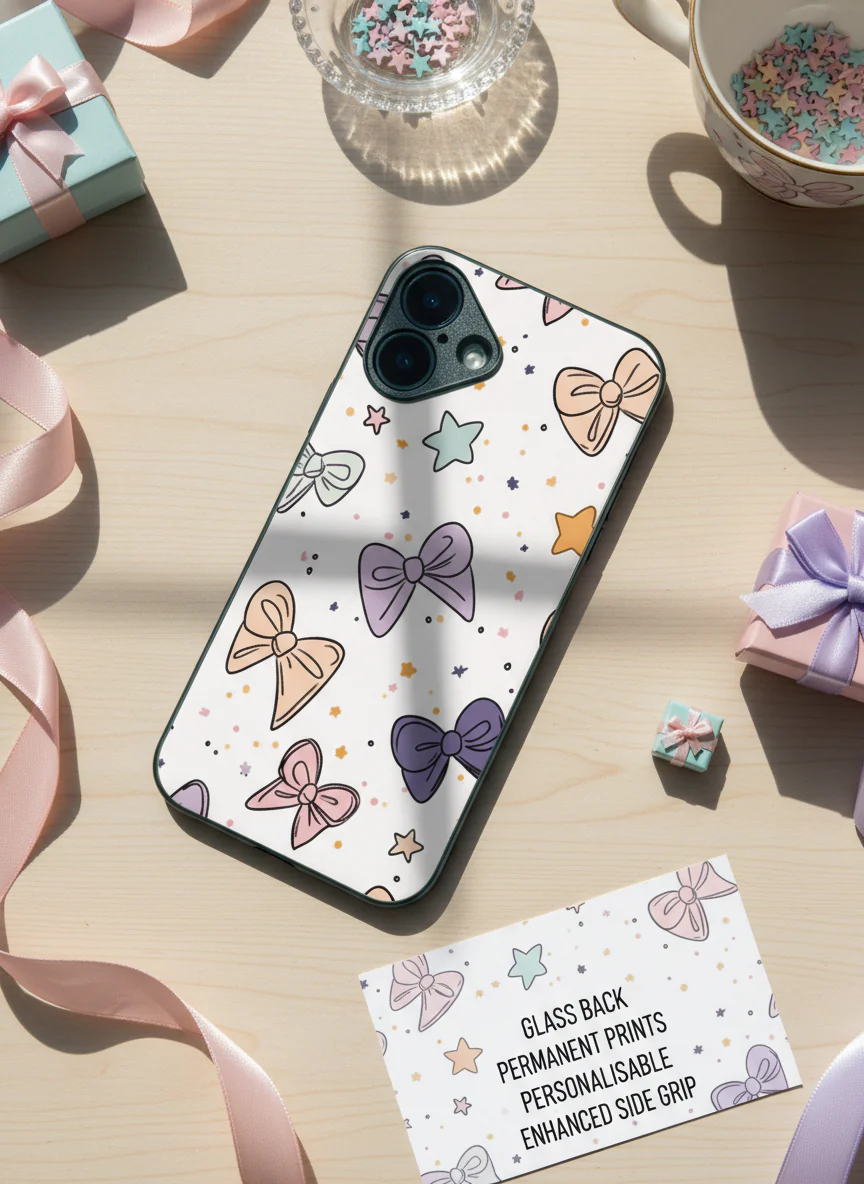 Bow Babe Premium Glass Back Cover For iPhone 11-17 Models - Image 2