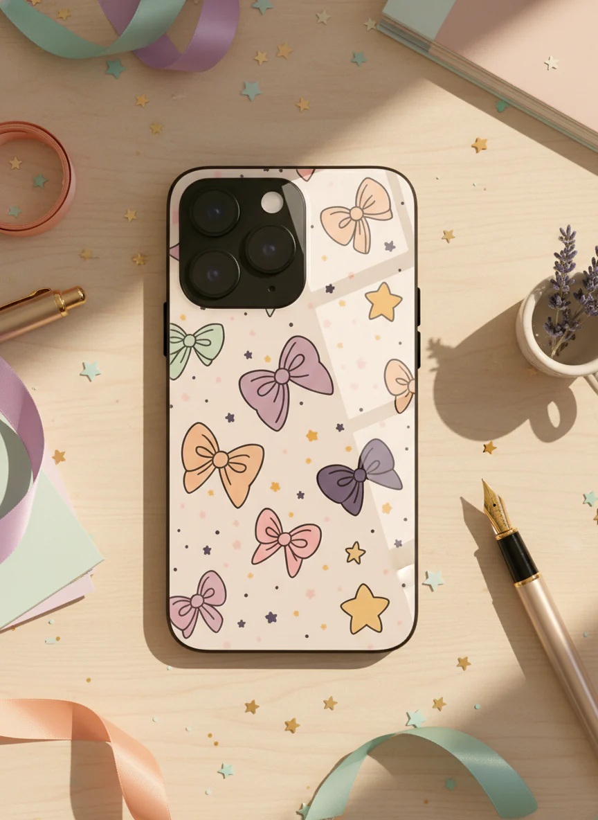 Bow Babe Premium Glass Back Cover For iPhone 11-17 Models - Image 5