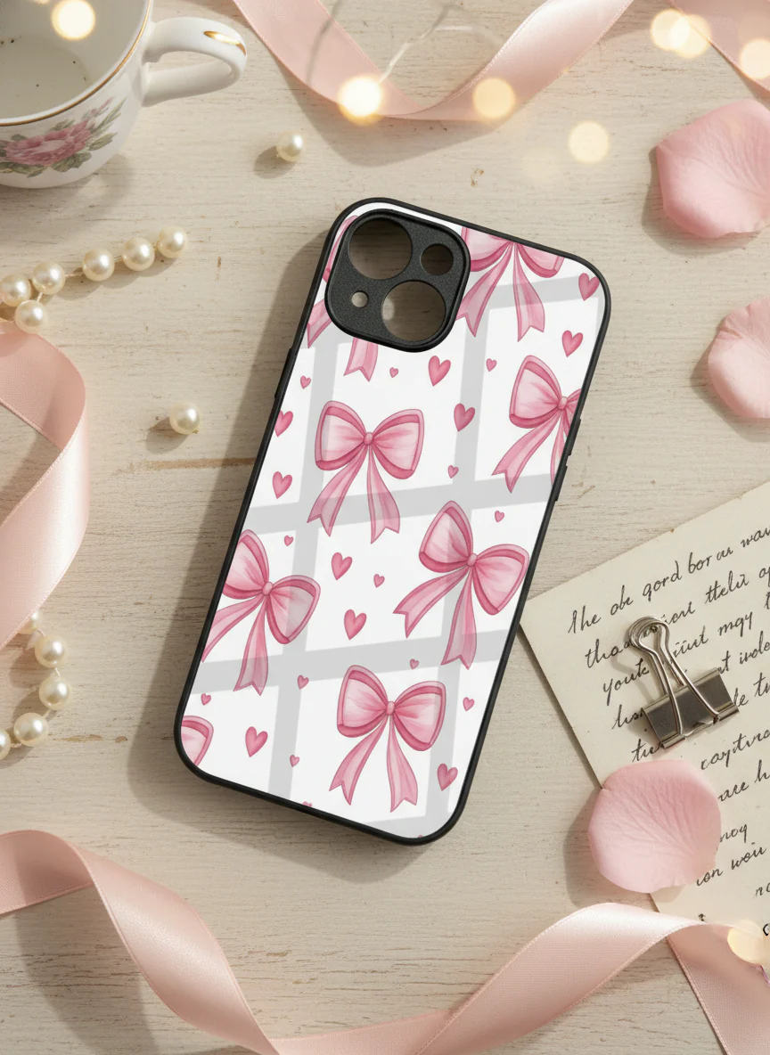 Bow Bliss Premium Glass Back Cover For iPhone 11-17 Models - Image 6