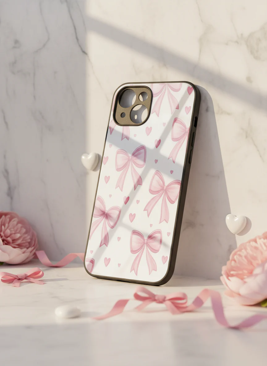 Bow Bliss Premium Glass Back Cover For iPhone 11-17 Models - Image 8