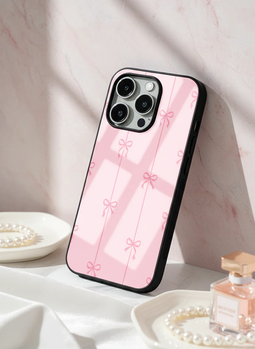 Bows Stripes Premium Glass Back Cover For iPhone 11-17 Models - Image 6