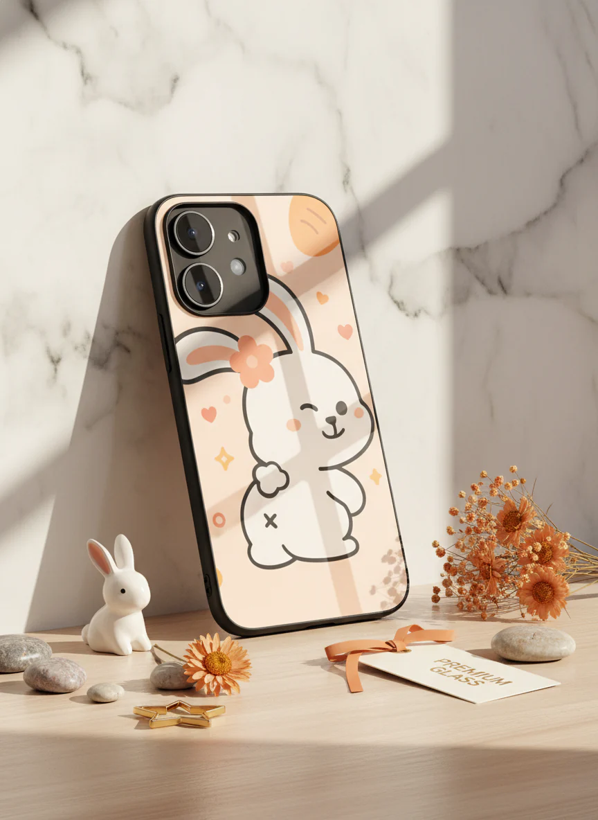 Bunny Pooh Premium Glass Back Cover For iPhone 11-17 Models - Image 12