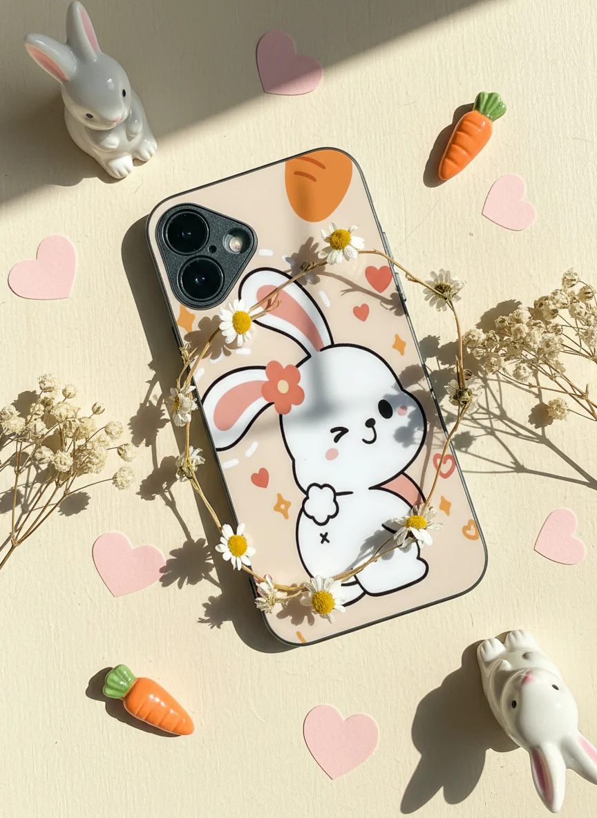 Bunny Pooh Premium Glass Back Cover For iPhone 11-17 Models - Image 5