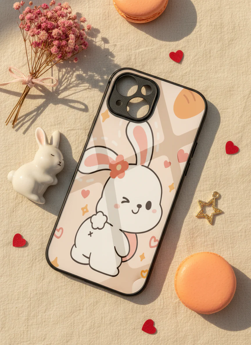Bunny Pooh Premium Glass Back Cover For iPhone 11-17 Models - Image 8