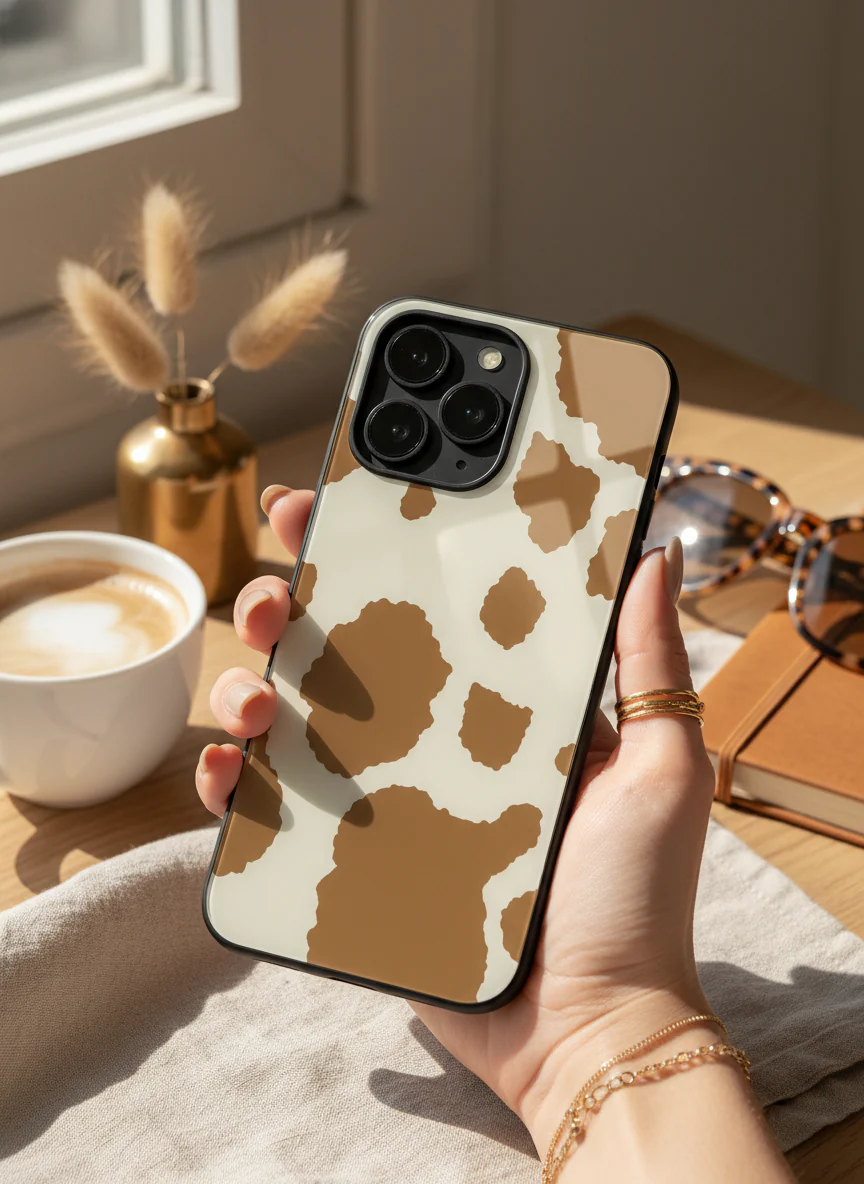 Cafe Spots Premium Glass Back Cover For iPhone 11-17 Models
