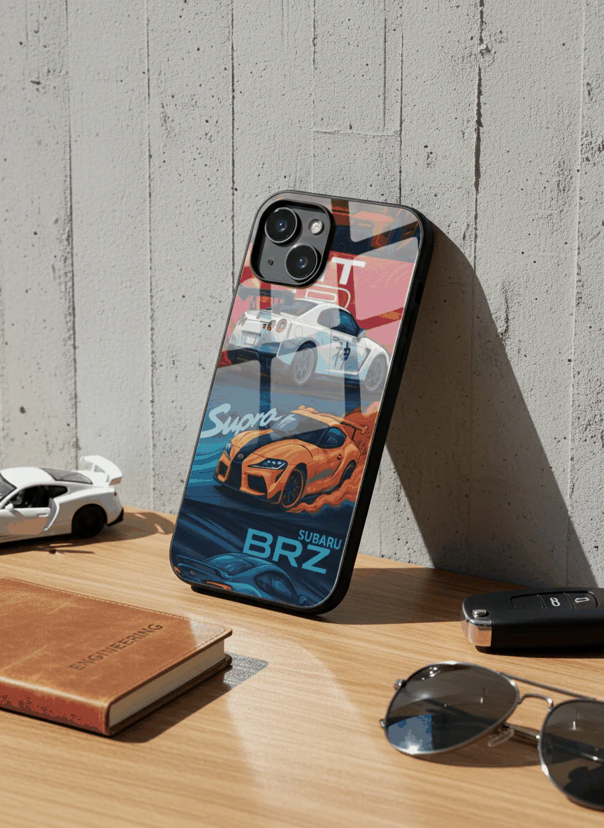 Car Lover Premium Glass Back Cover For iPhone 11-17 Models - Image 13