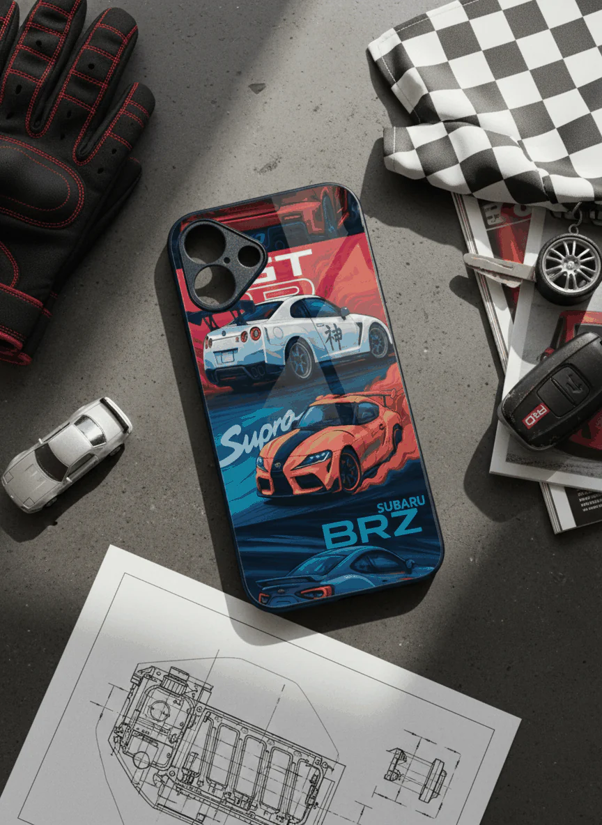 Car Lover Premium Glass Back Cover For iPhone 11-17 Models - Image 14