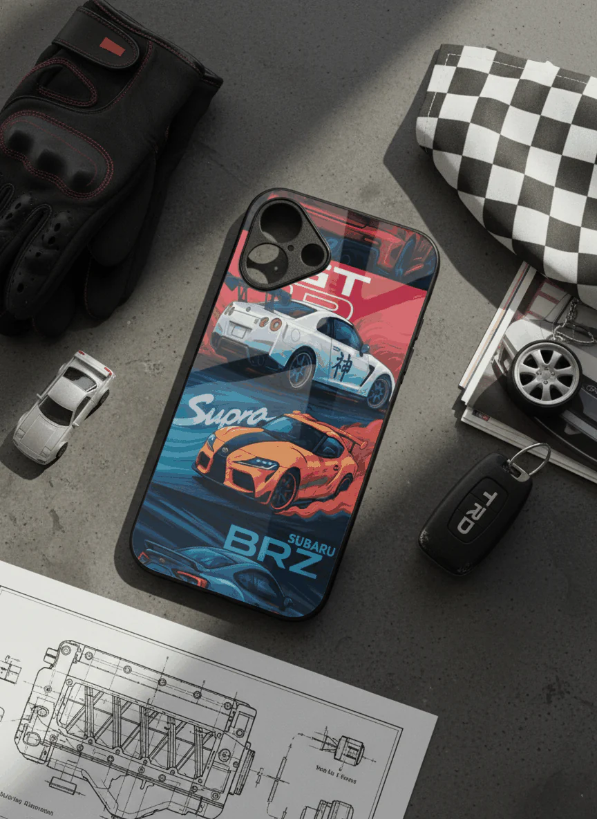 Car Lover Premium Glass Back Cover For iPhone 11-17 Models - Image 5