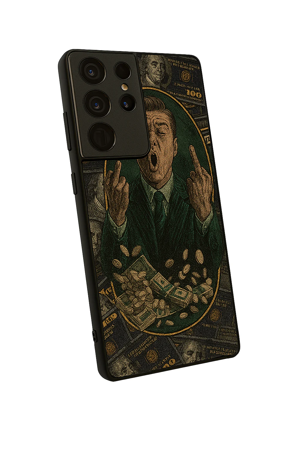 Cash Over Premium Glass Back Cover For Galaxy S, A, M & F Series - Image 3